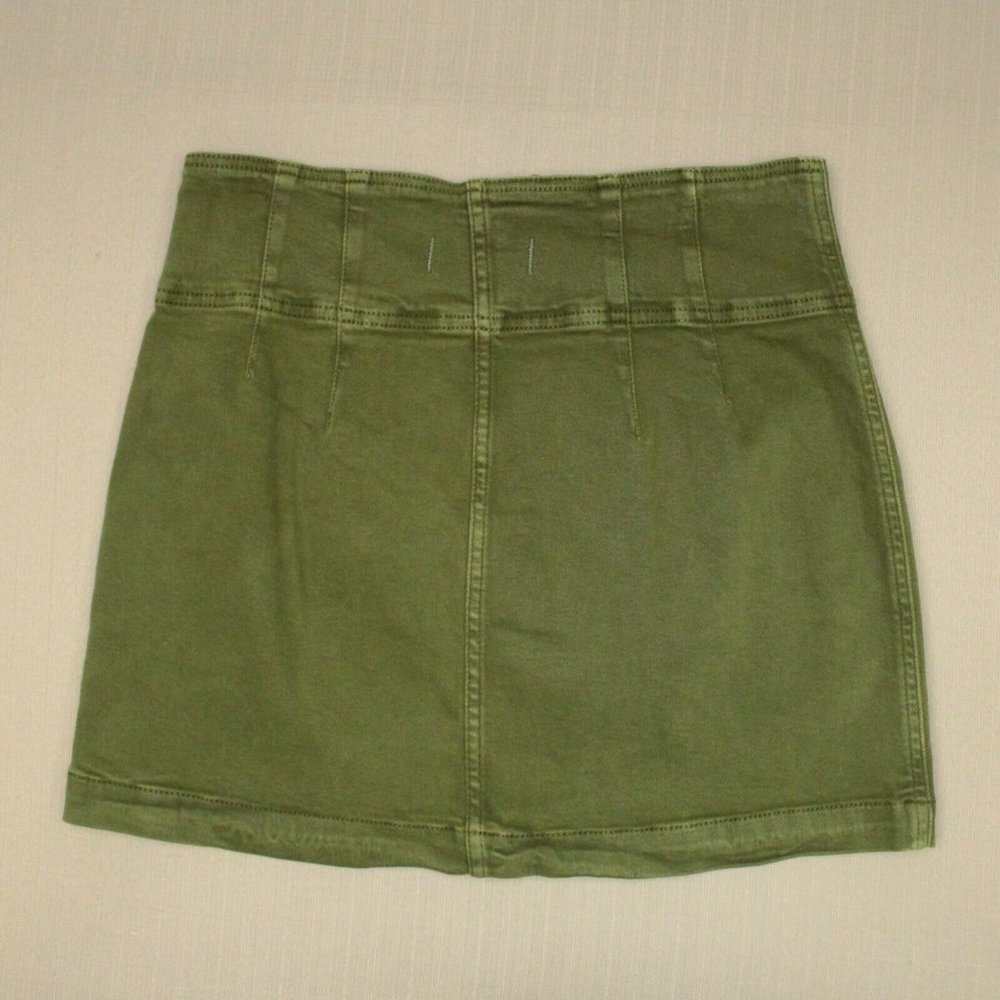 Free People We The Free Virgo Mini Skirt Women's Size 31 Cadet Green Denim NWT - Picture 2 of 6